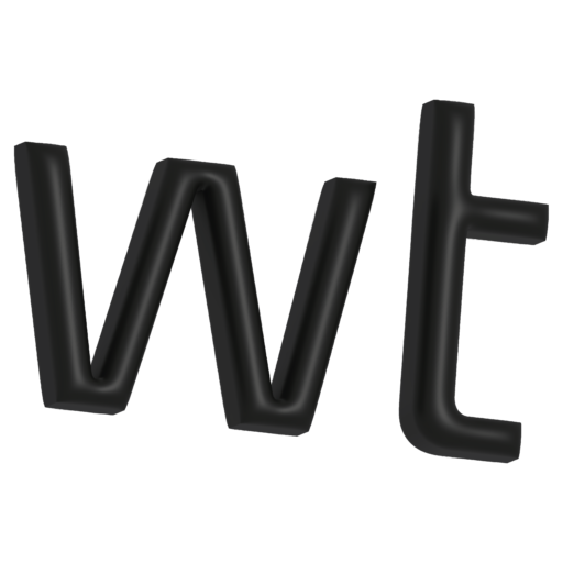wachbergerteissl Monogramm-Icon aus den Buchstaben w und t mit 3D Effekt.