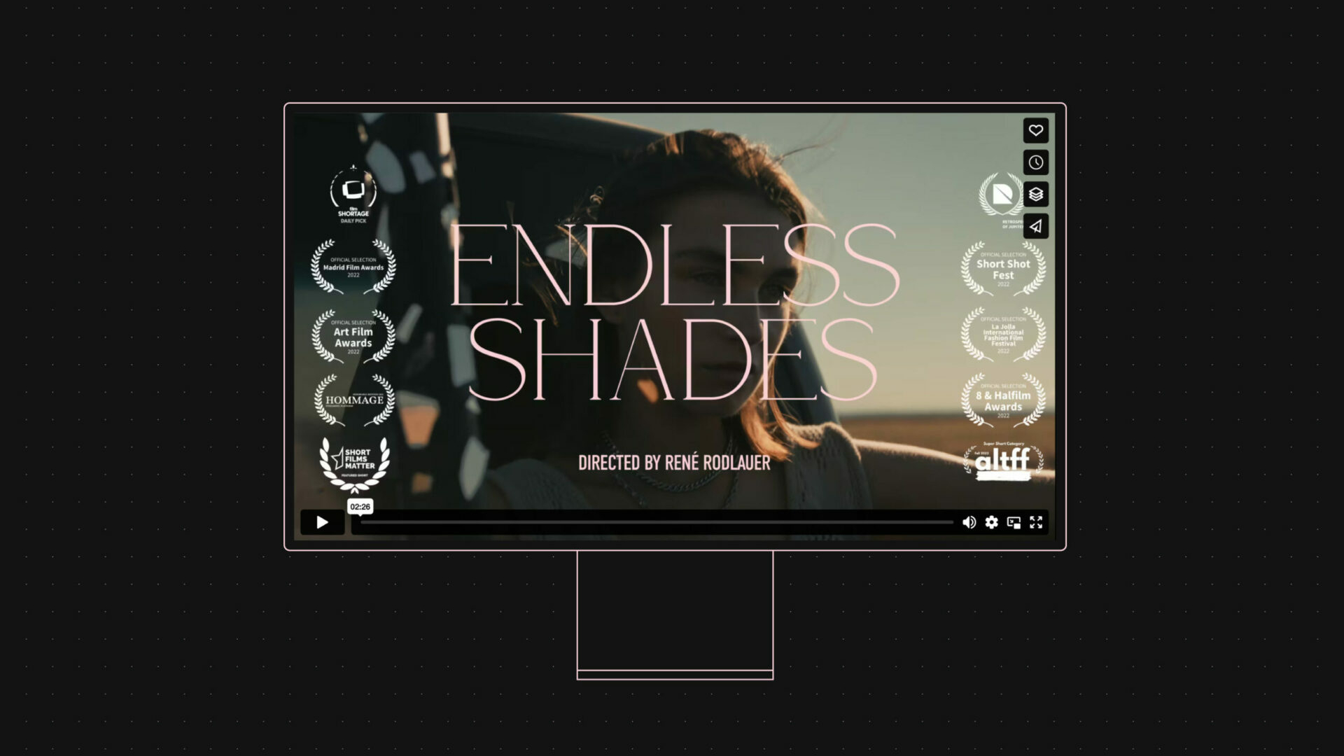 Screenshot des Films Endless Shades mit Filmtitel.