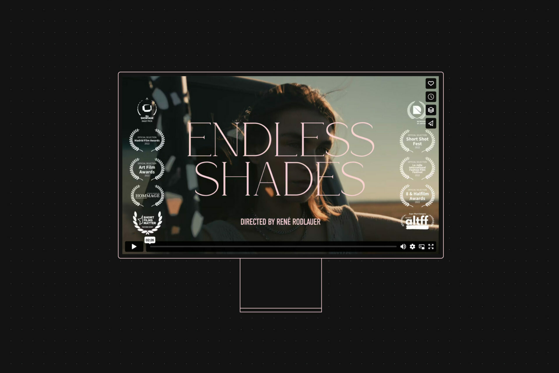 Screenshot des Films Endless Shades mit Filmtitel.