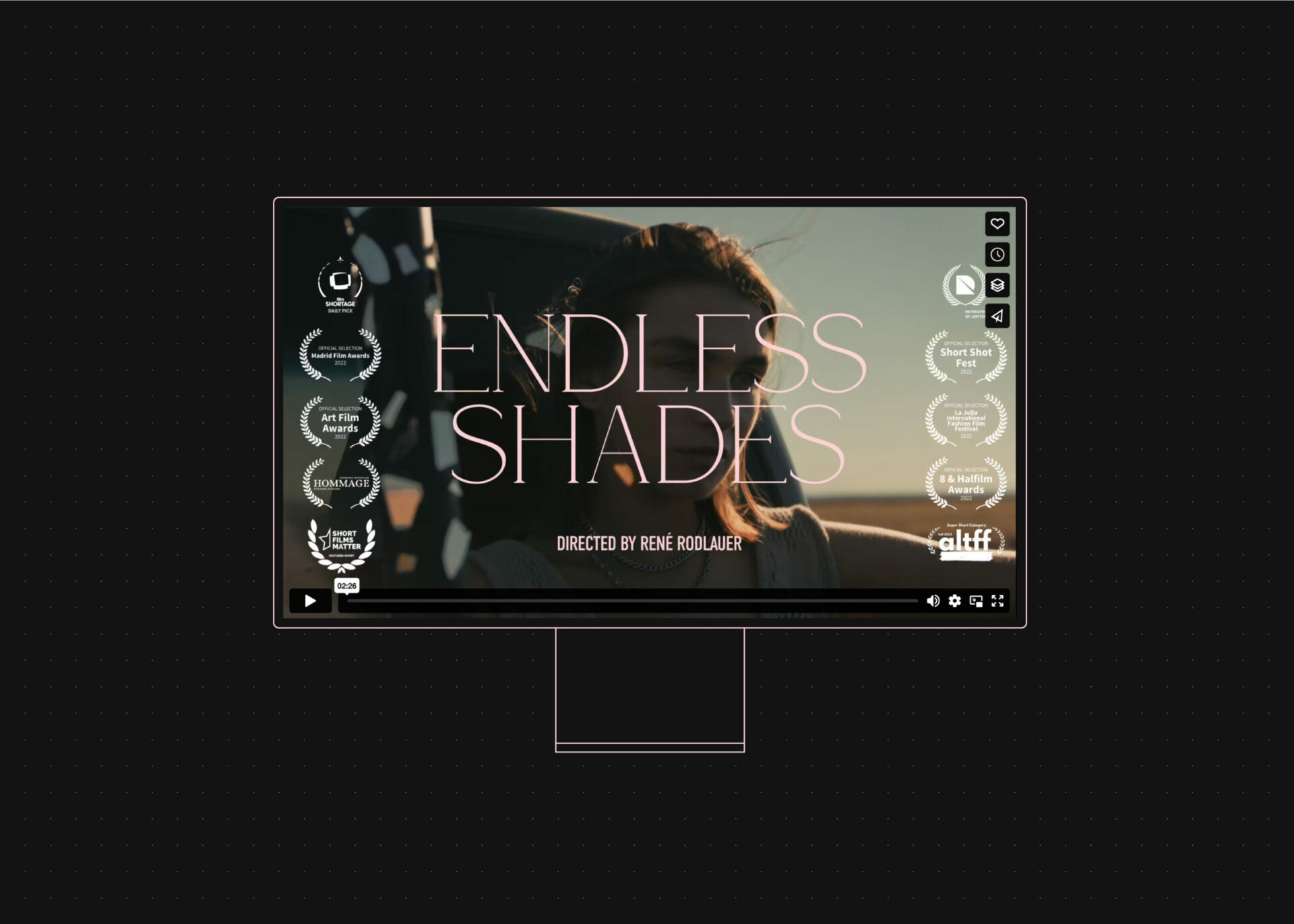 Screenshot des Films Endless Shades mit Filmtitel.