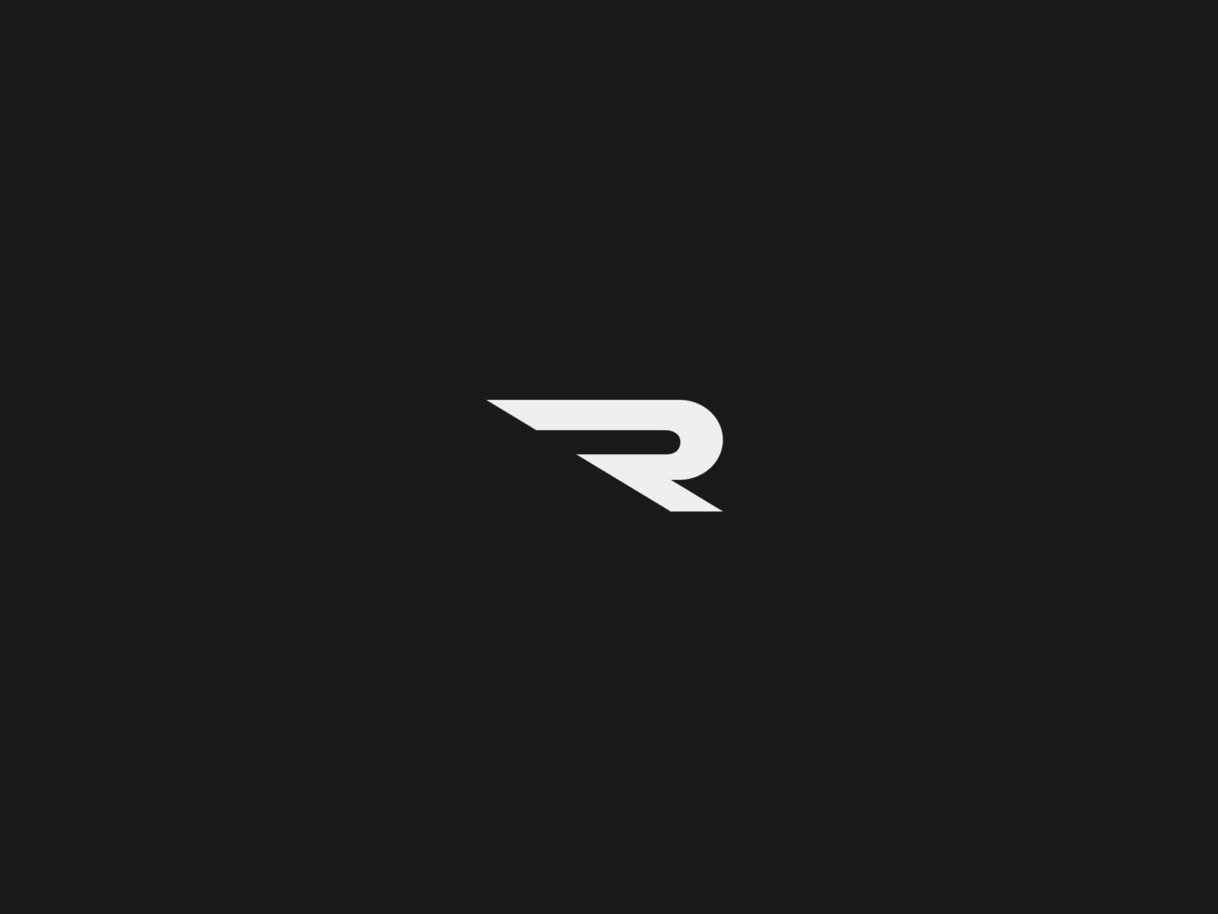Weißes R-Symbol des Logos von René Rodlauer.